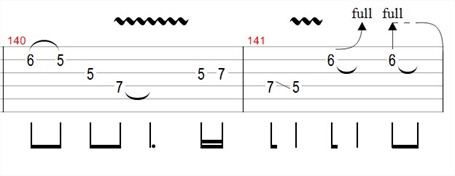 Exemple de tablature de guitare - effet | MyGuitare