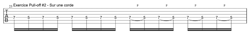 tablature exercice Pull-offs à la guitare #2|  MyGuitare