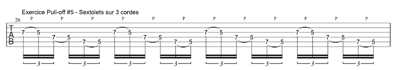 tablature exercice Pull-offs à la guitare #5 | MyGuitare