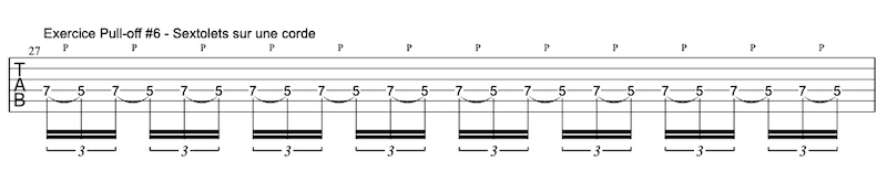 tablature exercice Pull-offs à la guitare #6 | MyGuitare