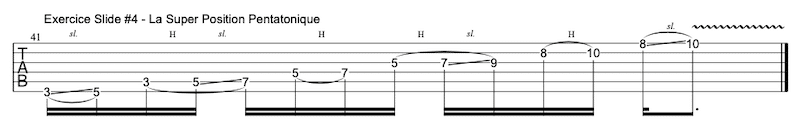 Tablature exercice slide / glissé à la guitare #4 | MyGuitare