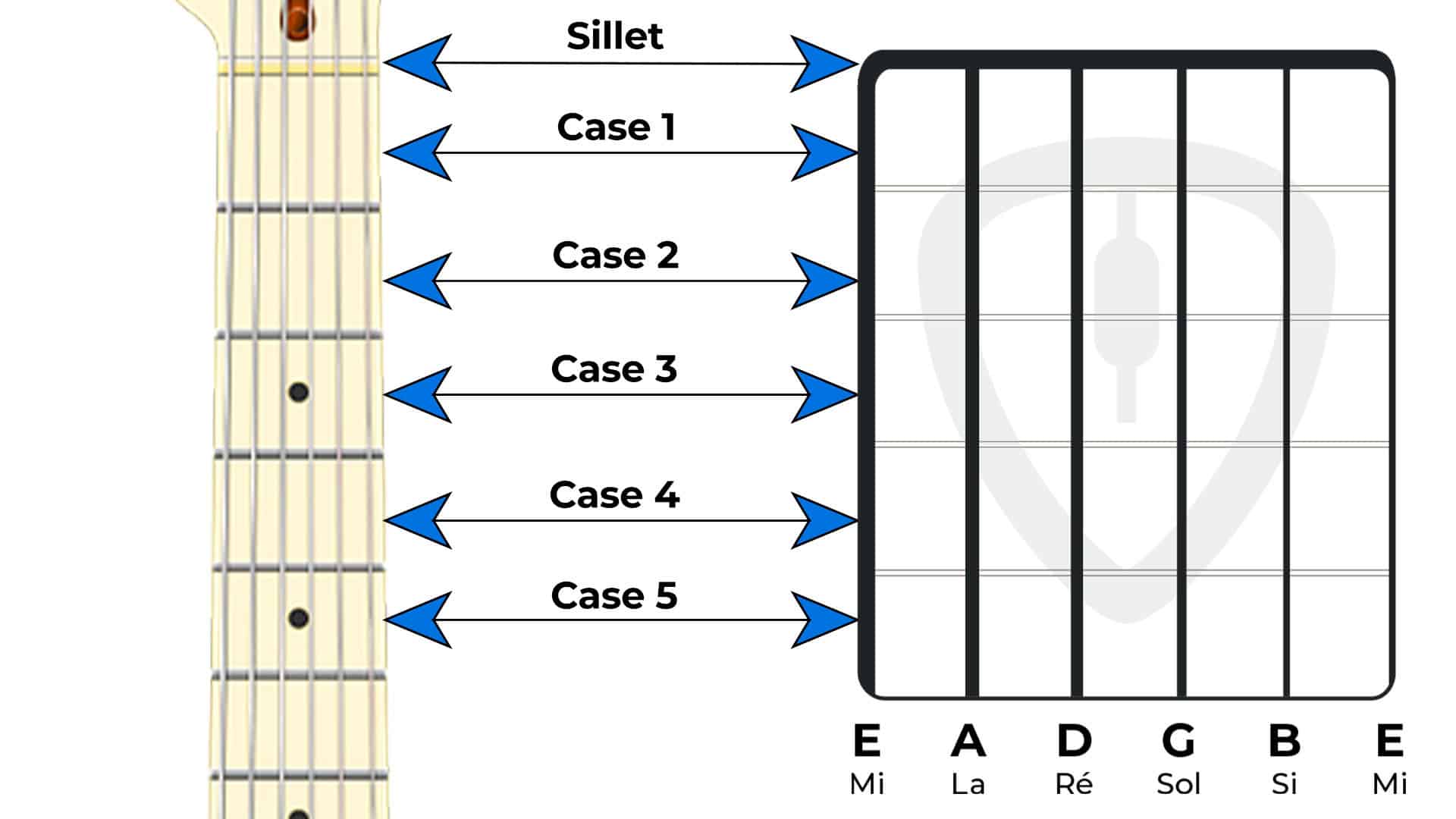 frettes et case diagramme d'accords | MyGuitare