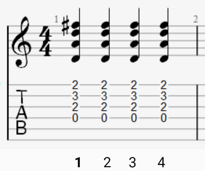 Solfège rythmique : rythme en noire